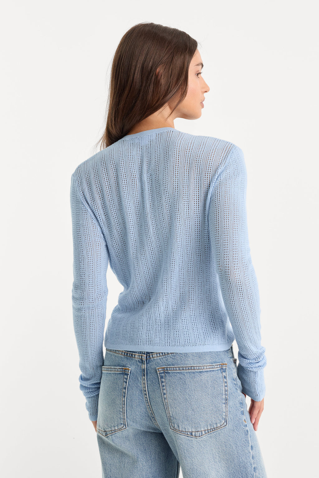 THE OPEN KNIT CARDIGAN MORNING SKY