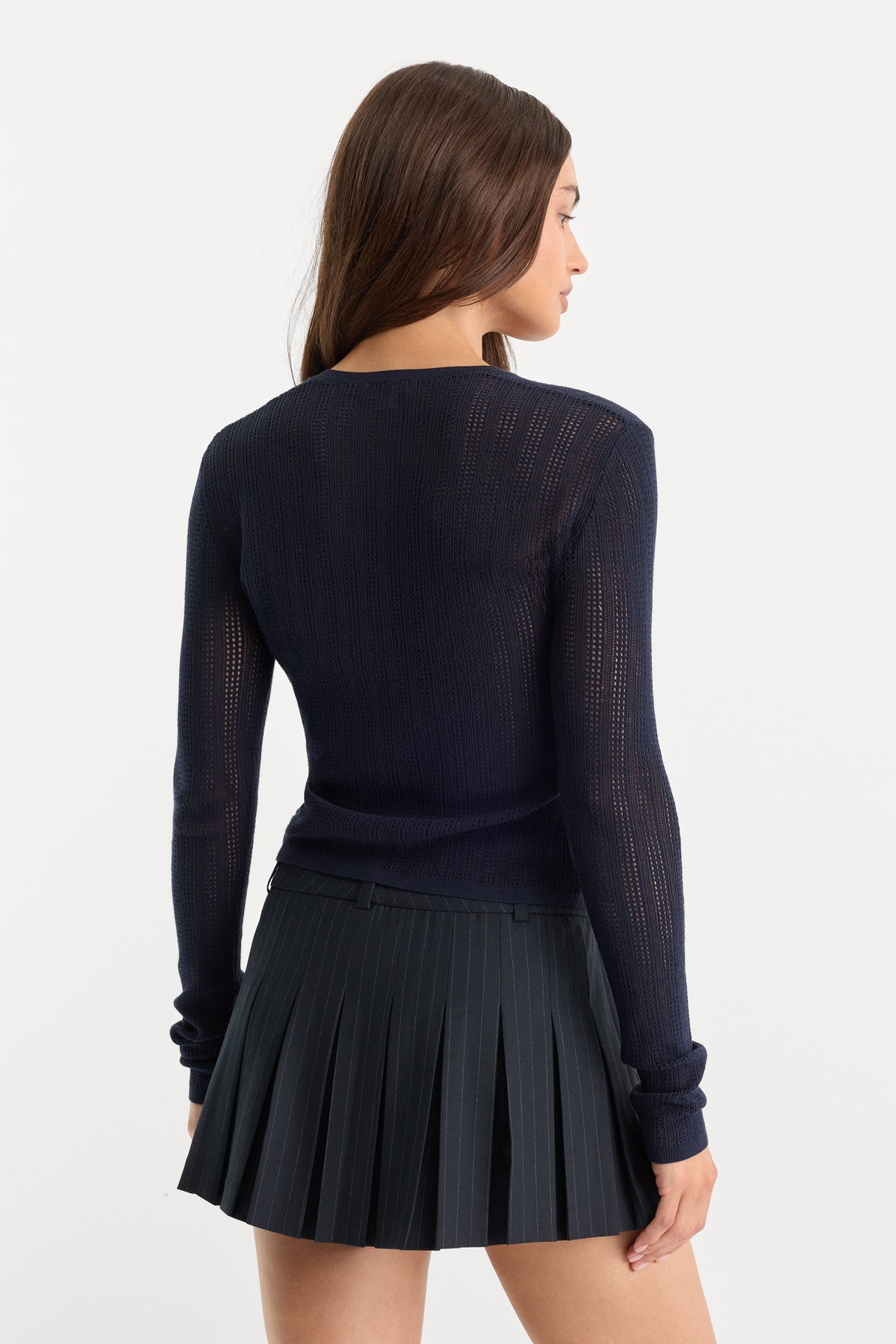 THE OPEN KNIT CARDIGAN MIDNIGHT BLUE
