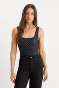 THE WEIGHTLESS SCULPTING MODERN TANK BODYSUIT MINI DOT BLACK