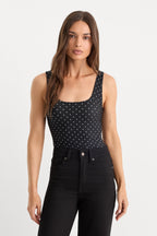 THE WEIGHTLESS SCULPTING MODERN TANK BODYSUIT MINI DOT BLACK