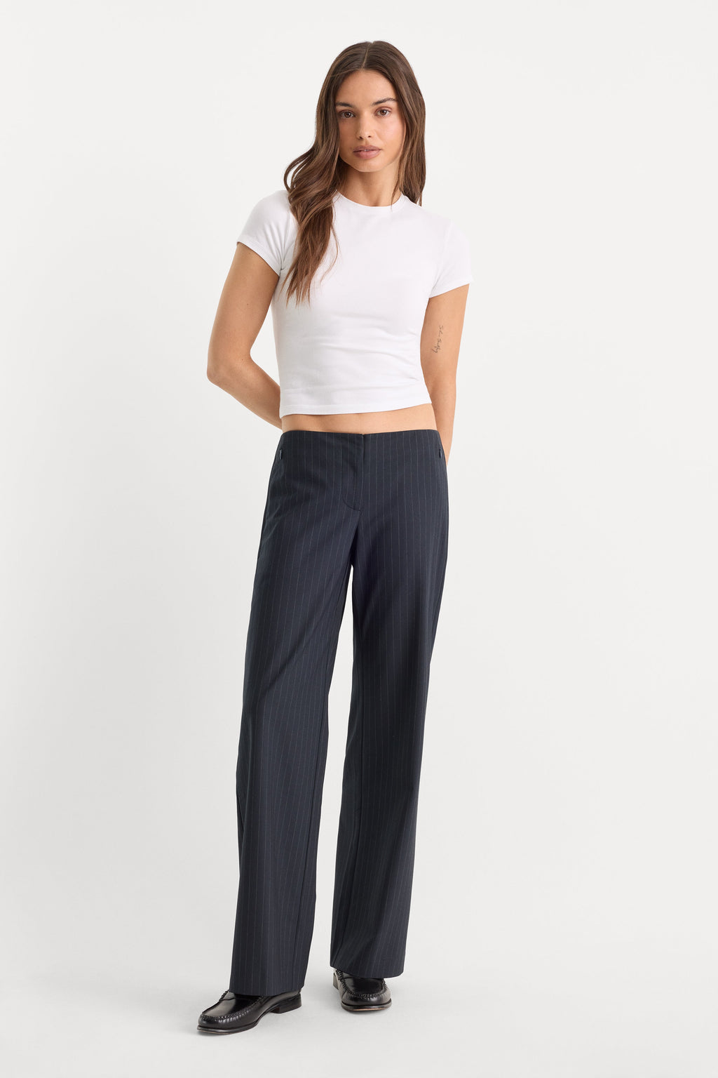 THE LOW RISE TROUSER ROYAL STRIPE