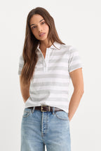 THE EASY POLO SUMMER STRIPE GREY