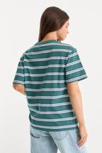 THE OVERSIZED TEE HARBOR STRIPE DEEP TEAL