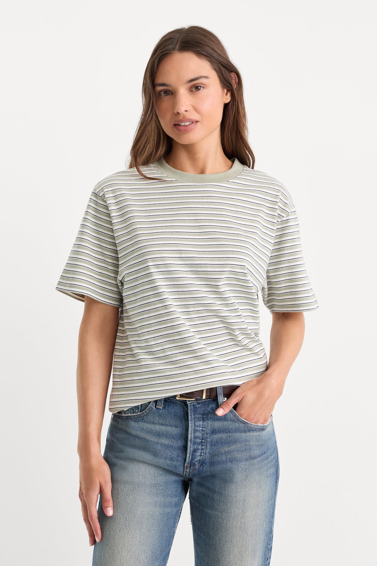 THE OVERSIZED TEE CLASSIC STRIPE MOSSWELL
