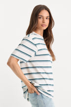 THE OVERSIZED TEE HARBOR STRIPE CLOUD WHITE