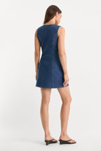 THE DENIM V NECK DRESS INDIGO1265