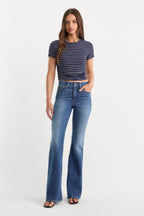 SOFT TECH GOOD LEGS FLARE JEANS INDIGO1233
