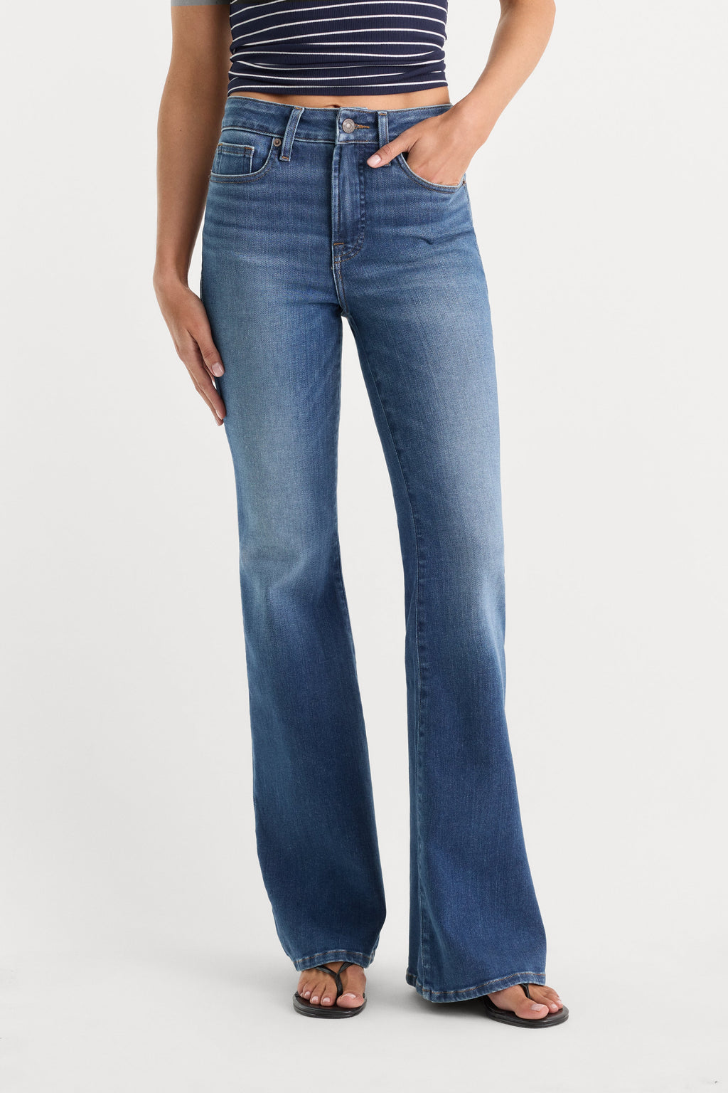SOFT TECH GOOD LEGS FLARE JEANS INDIGO1233