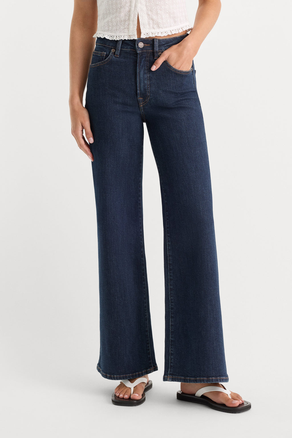 GOOD WAIST PALAZZO ANKLE JEANS INDIGO1231