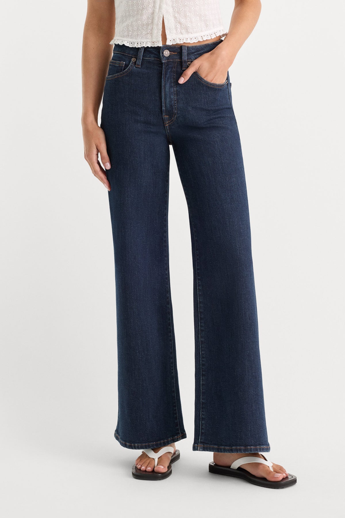 GOOD WAIST PALAZZO ANKLE JEANS INDIGO1231