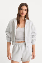 THE ZIP UP SWEATSHIRT HEATHER GREY