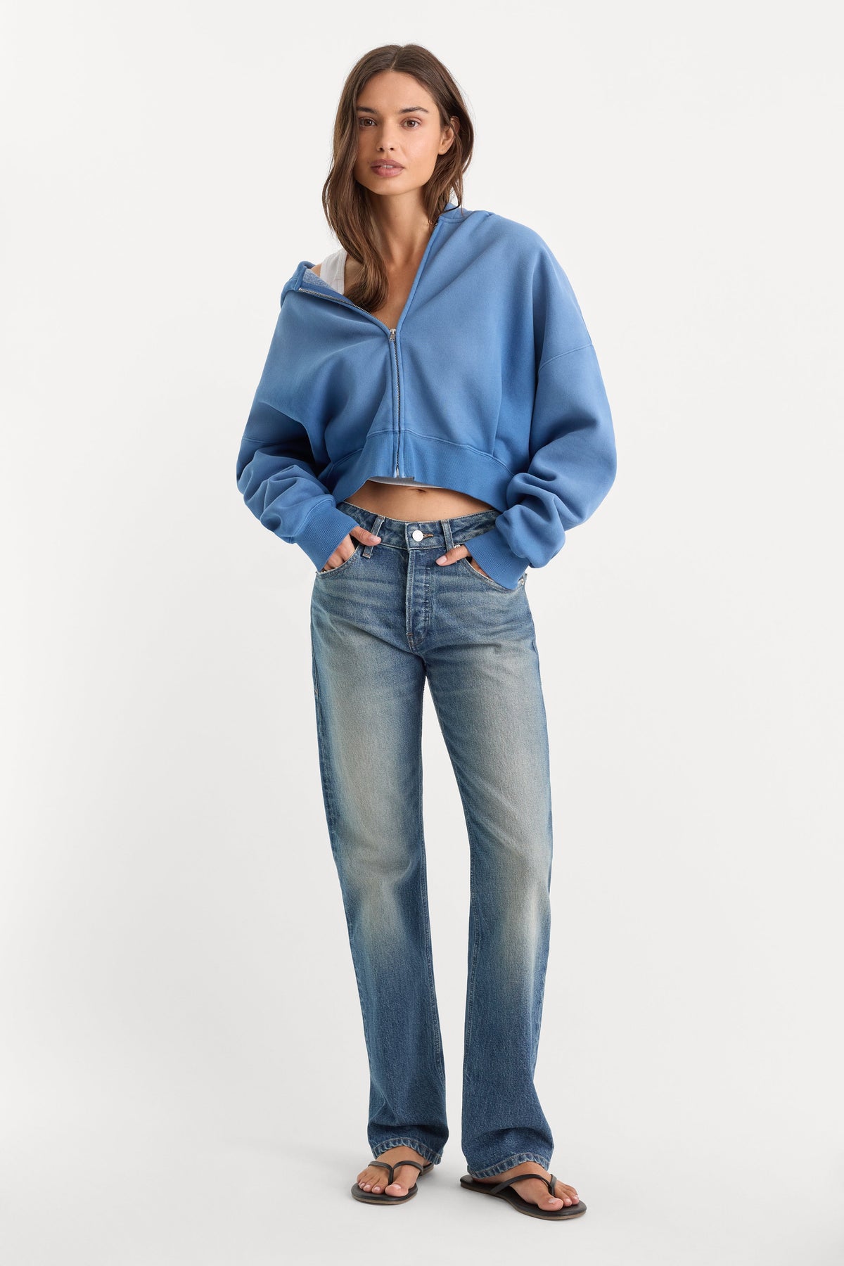 THE ZIP UP SWEATSHIRT BLUE DRIFT