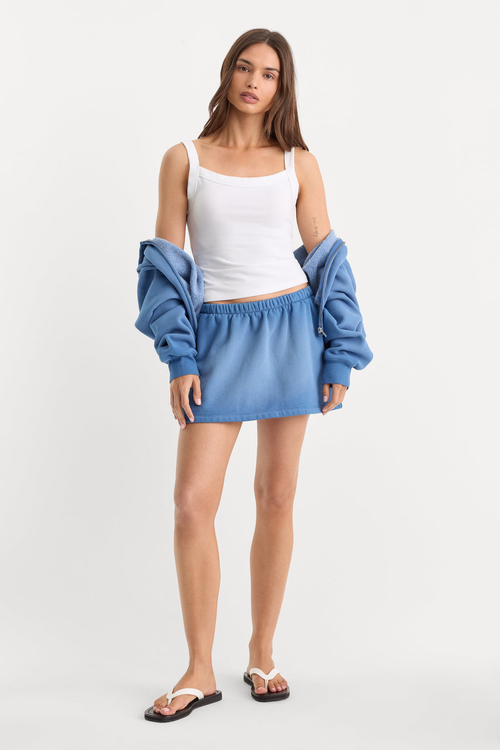 THE FLEECE SKORT BLUE DRIFT