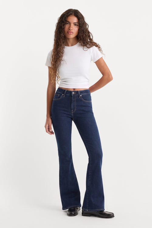 ALWAYS FITS GOOD PETITE FLARE JEANS INDIGO1317