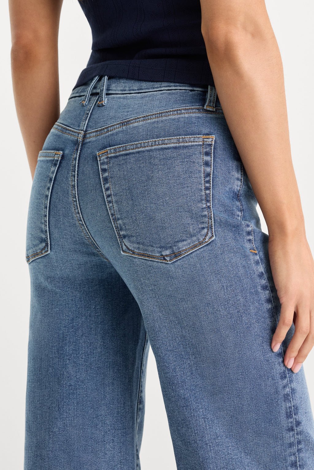 ALWAYS FITS PETITE SLIM PALAZZO JEANS TAWNY