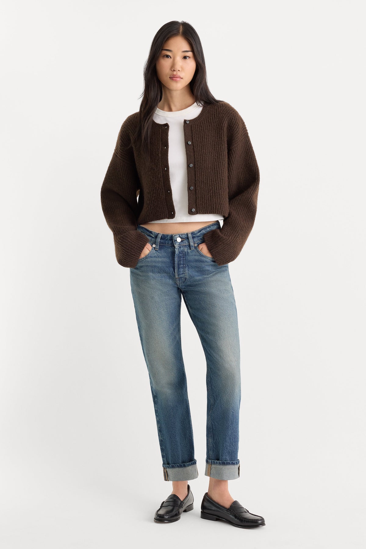 THE CHUNKY KNIT CARDIGAN ESPRESSO