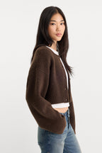 THE CHUNKY KNIT CARDIGAN ESPRESSO