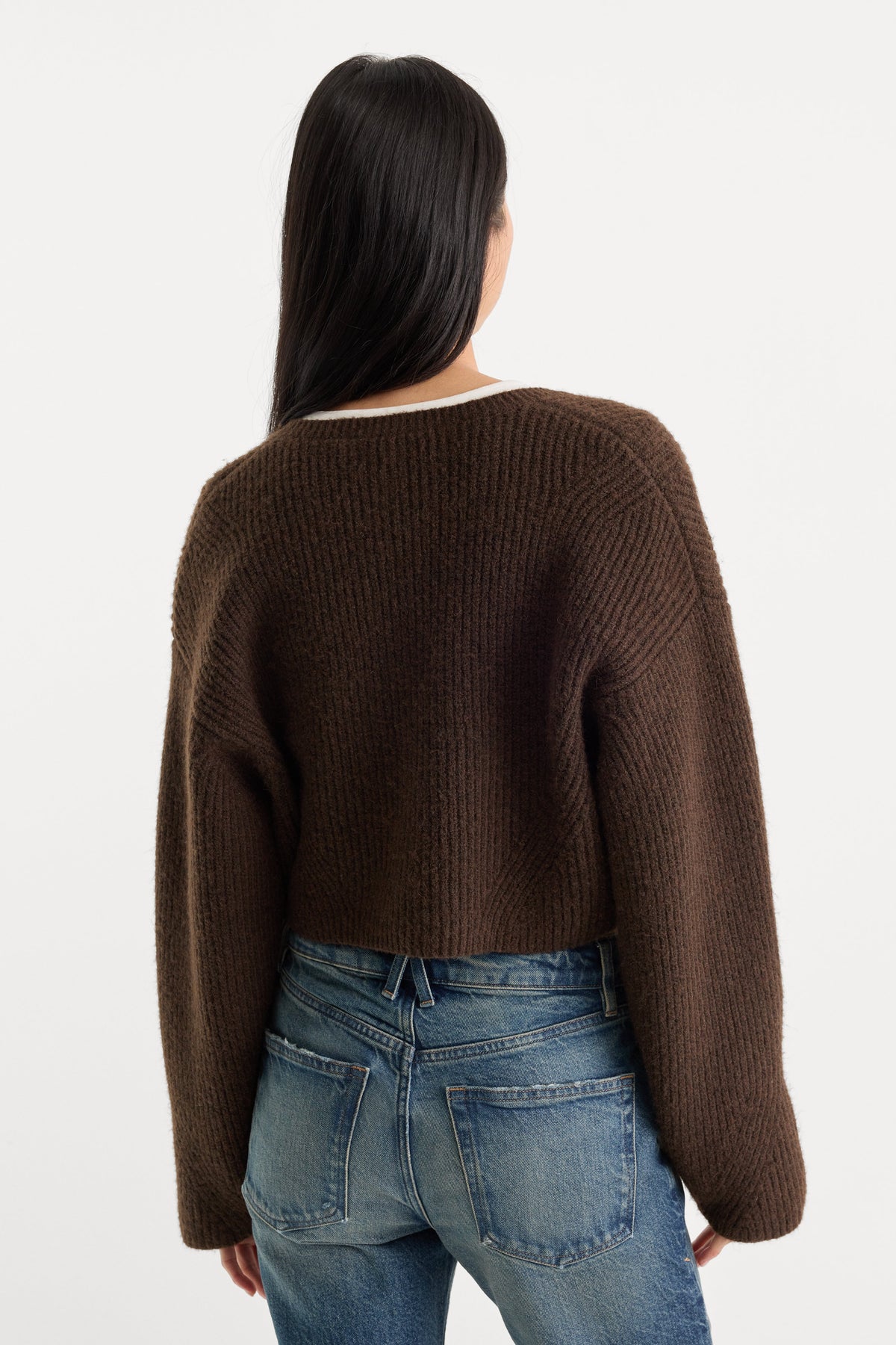 THE CHUNKY KNIT CARDIGAN ESPRESSO