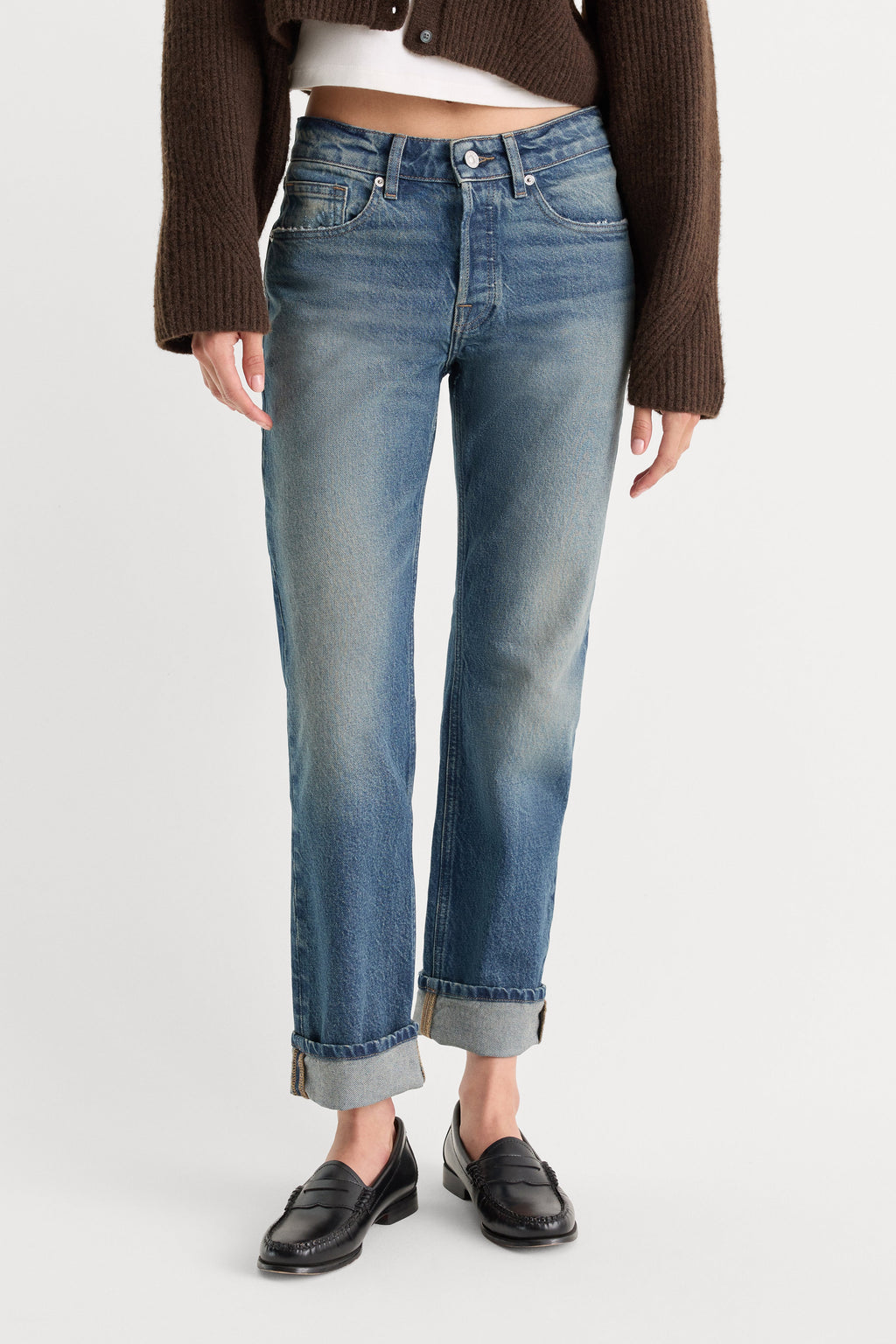 VINTAGE STRAIGHT ANKLE JEANS INDIGO1282