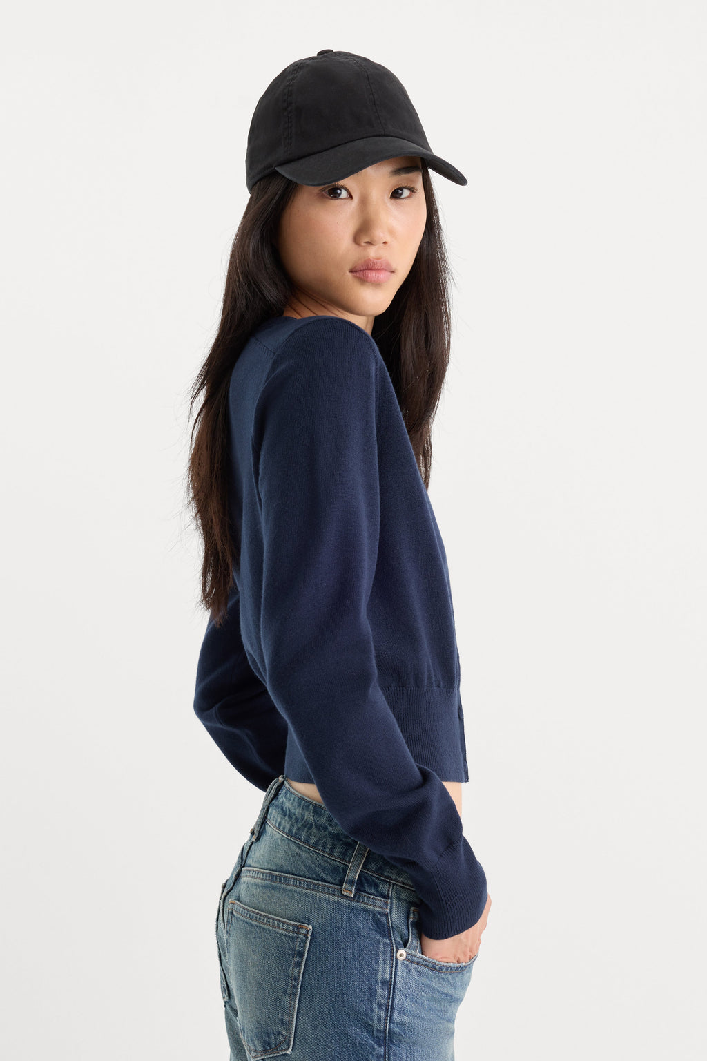 THE FINE KNIT CARDIGAN NEW NAVY