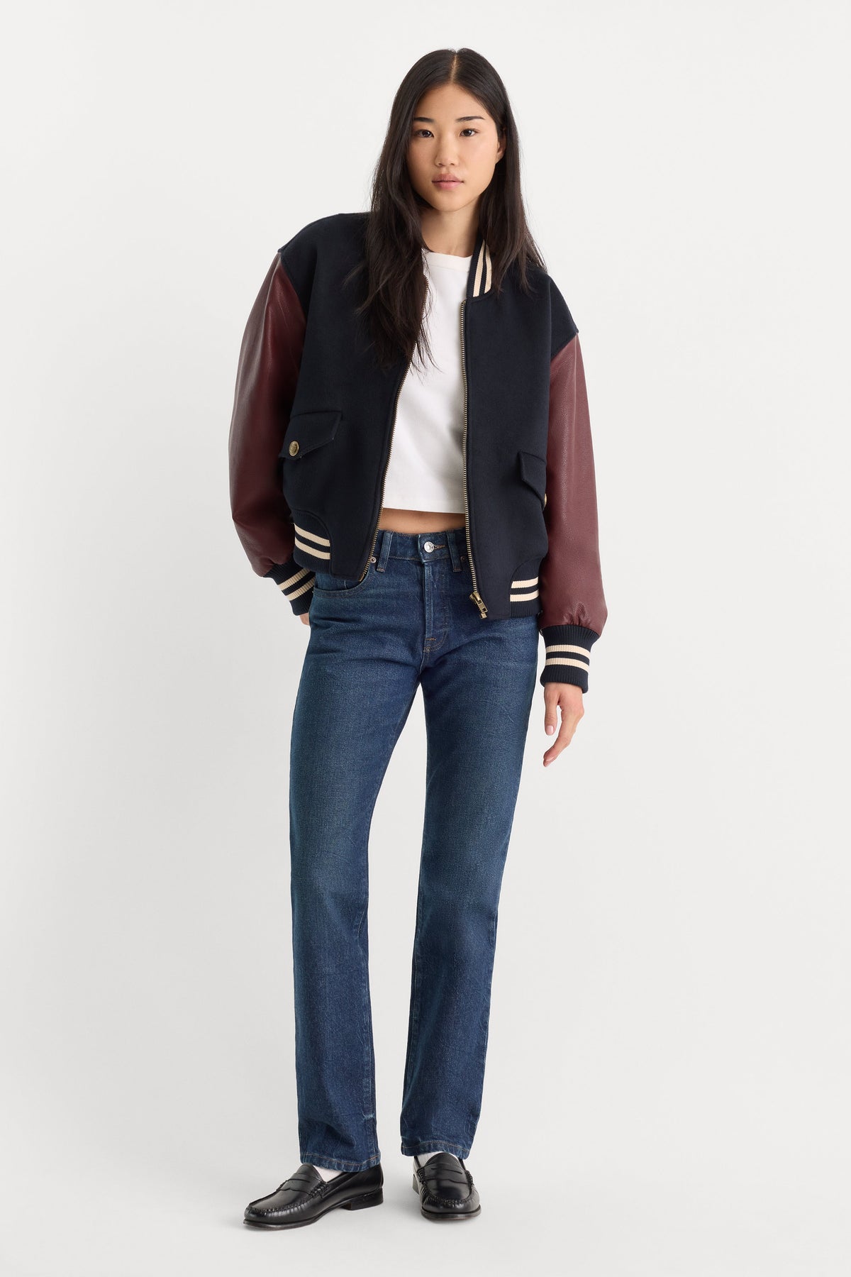 THE TEAM VARSITY JACKET NEW NAVY002