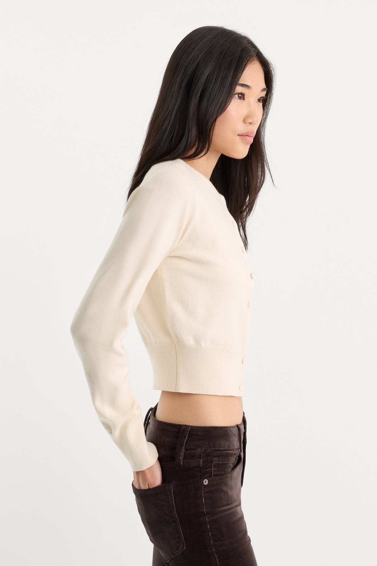 THE FINE KNIT CARDIGAN PEARL