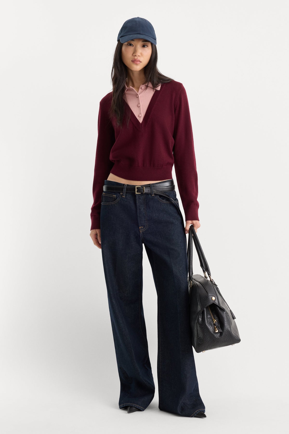 THE TWO IN ONE SWEATER BERRY NOIR WITH BLUSH