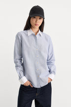 THE OXFORD CONTRAST SHIRT SLATE BLUE STRIPE