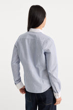 THE OXFORD CONTRAST SHIRT SLATE BLUE STRIPE