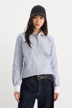 THE OXFORD CONTRAST SHIRT SLATE BLUE STRIPE