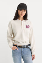 THE BRUSHED FLEECE HENLEY OATMEAL