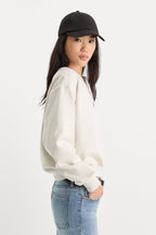 THE BRUSHED FLEECE HENLEY OATMEAL
