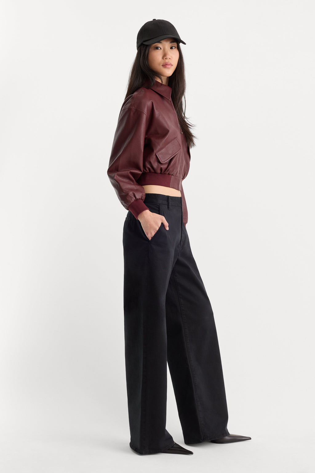 LOW SLUNG BAGGY TROUSER BLACK