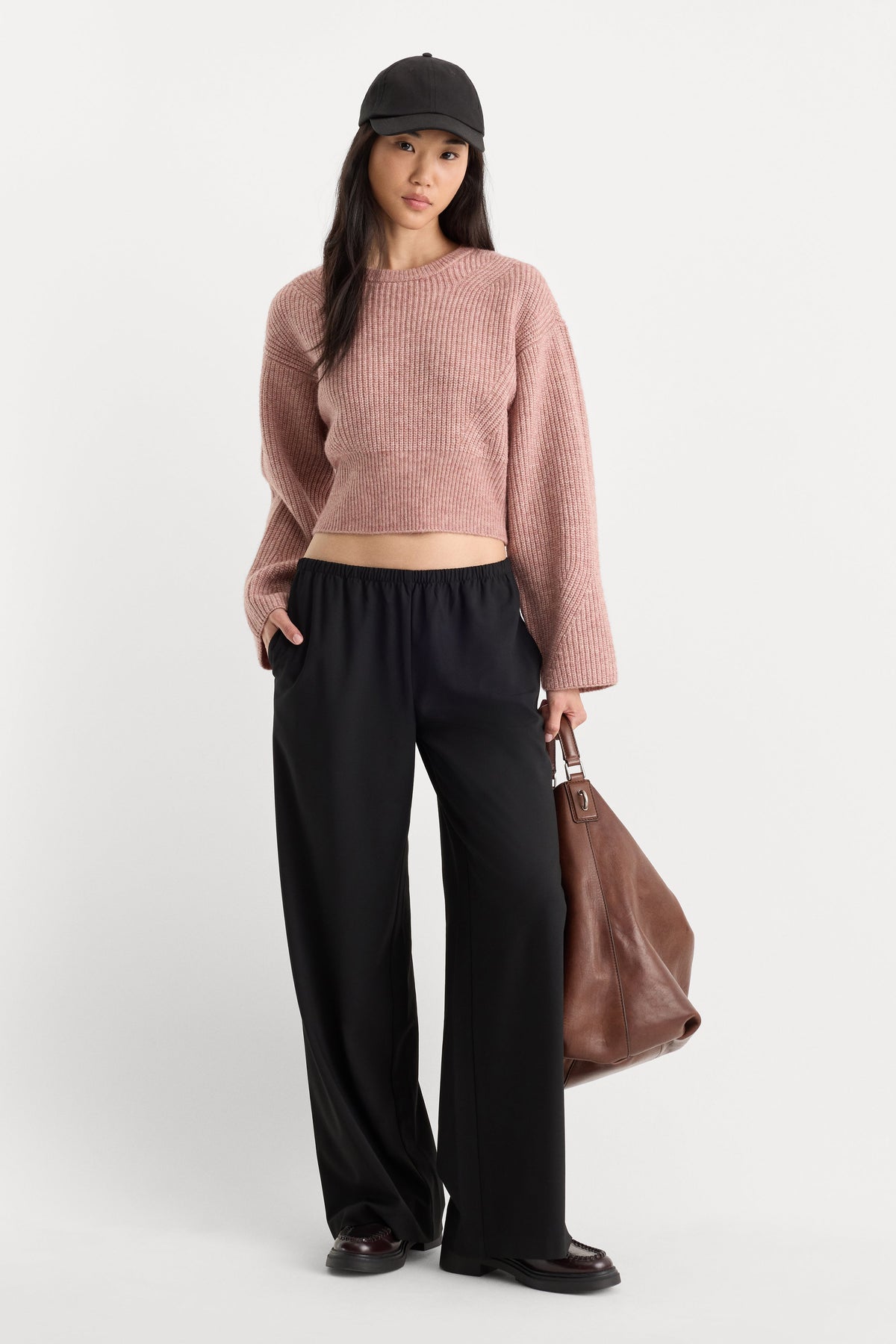THE CHUNKY KNIT SWEATER DUSTY BLUSH