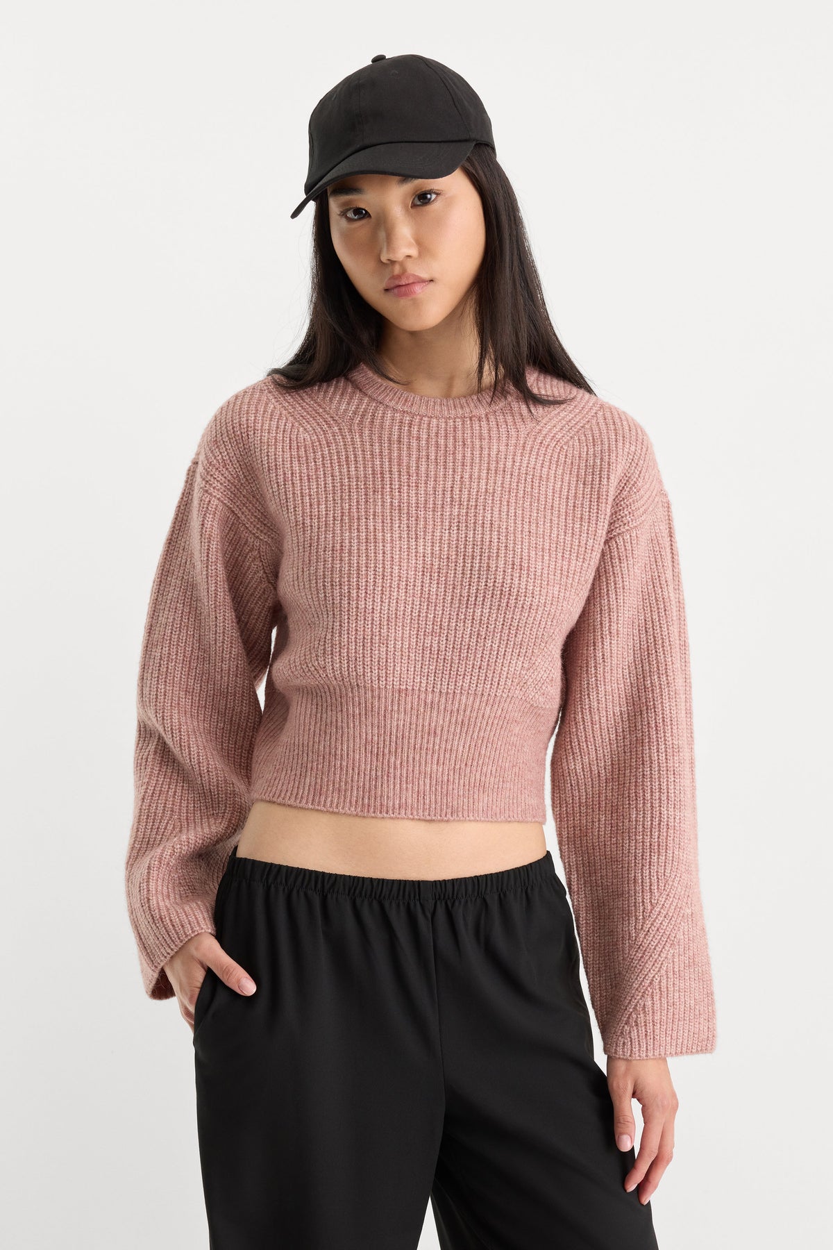 THE CHUNKY KNIT SWEATER DUSTY BLUSH