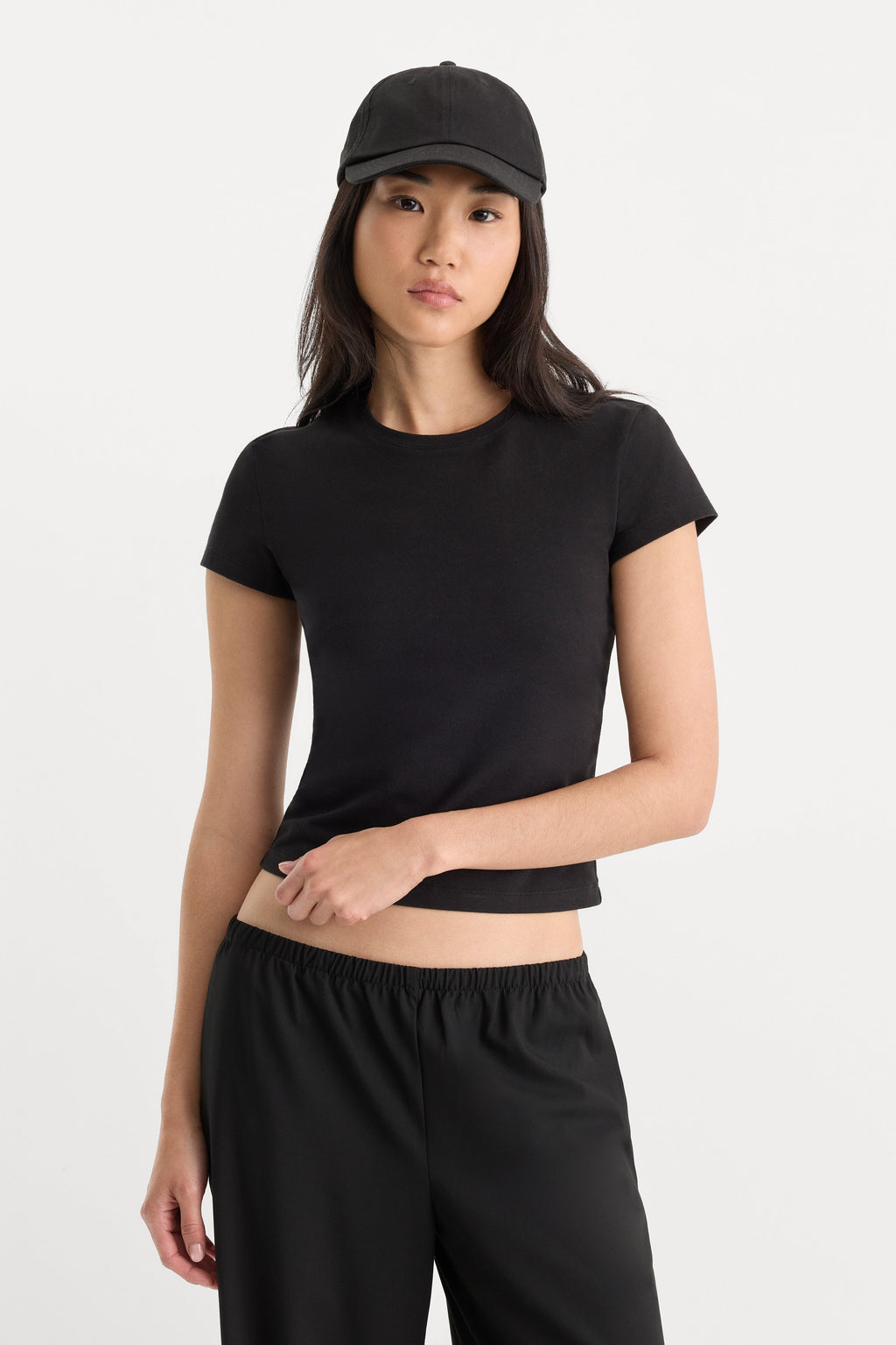 THE CAP SLEEVE TEE BLACK001
