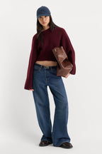 THE CHUNKY KNIT SWEATER BERRY NOIR