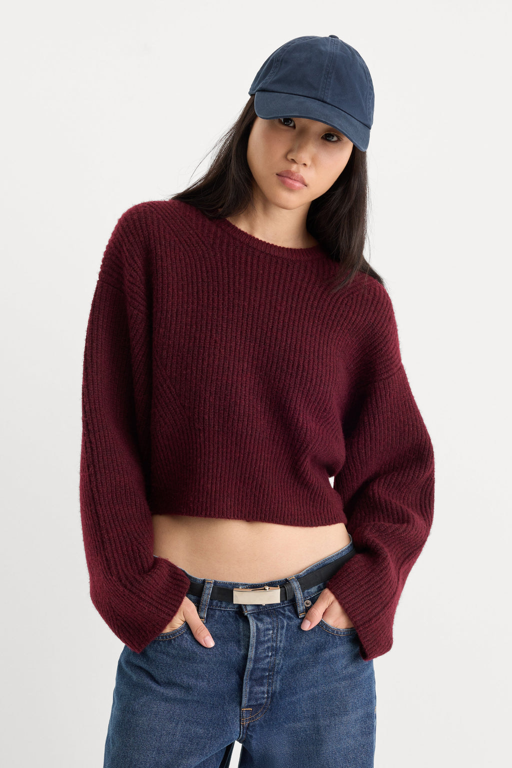 THE CHUNKY KNIT SWEATER BERRY NOIR