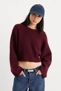 THE CHUNKY KNIT SWEATER BERRY NOIR