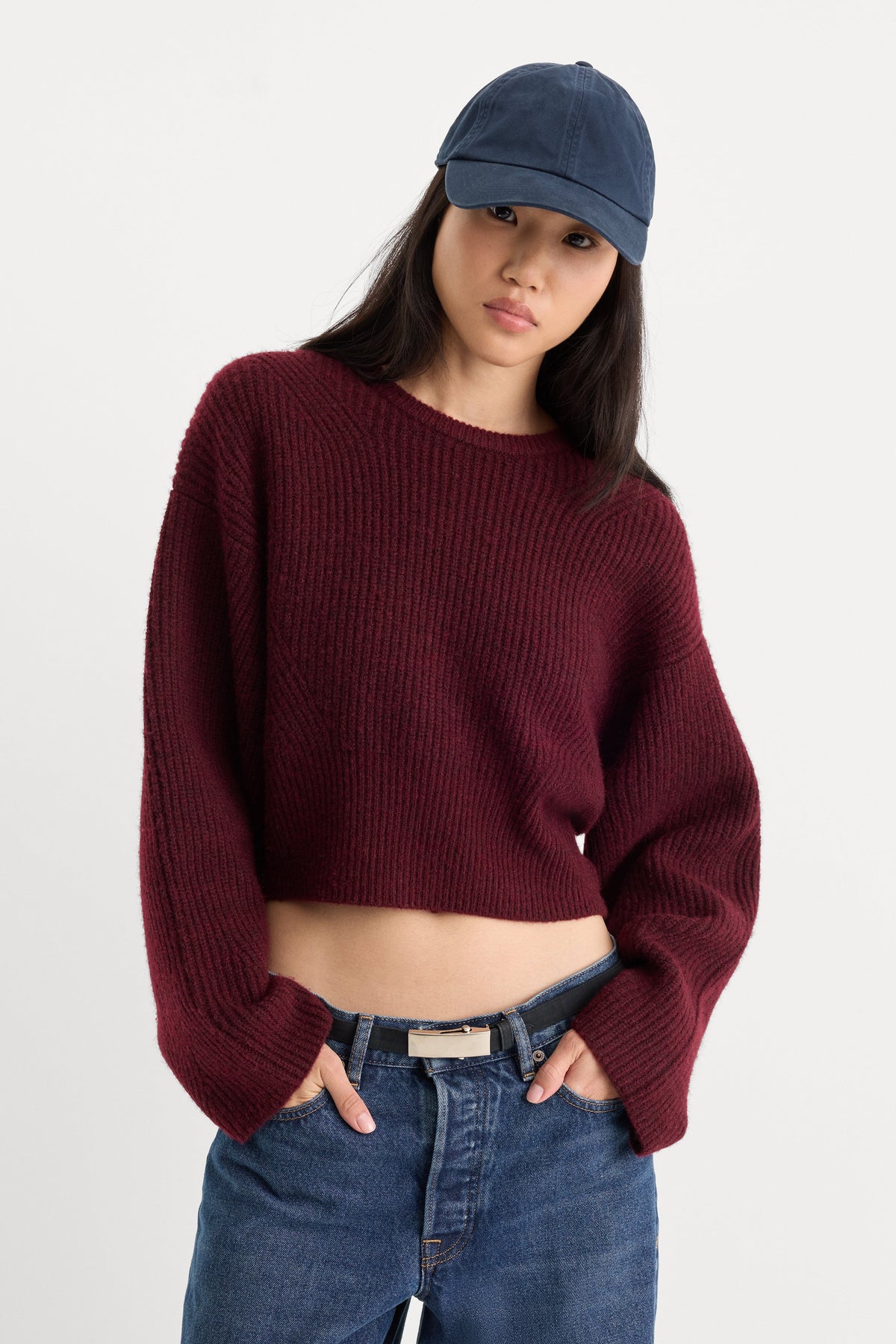 THE CHUNKY KNIT SWEATER BERRY NOIR