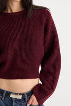 THE CHUNKY KNIT SWEATER BERRY NOIR