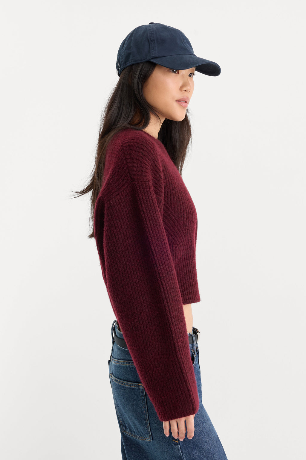 THE CHUNKY KNIT SWEATER BERRY NOIR