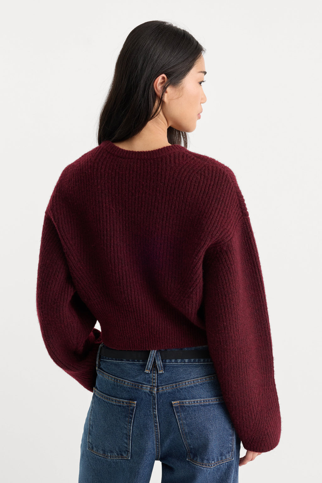 THE CHUNKY KNIT SWEATER BERRY NOIR