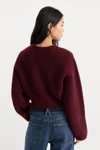 THE CHUNKY KNIT SWEATER BERRY NOIR