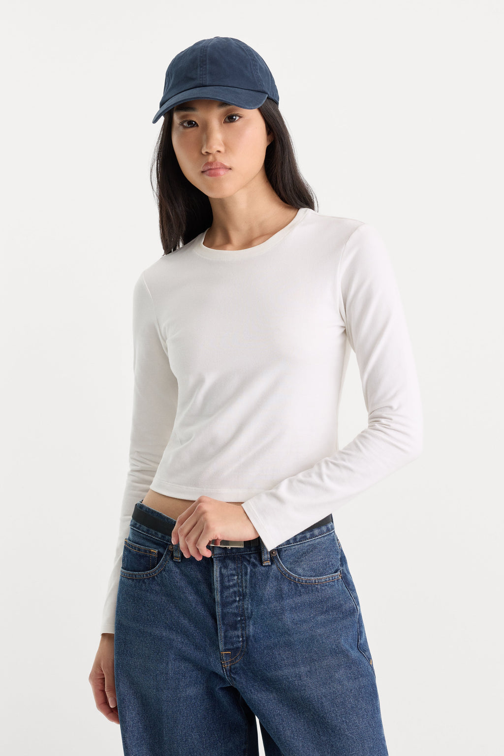 THE LONG SLEEVE BABY TEE WHITE