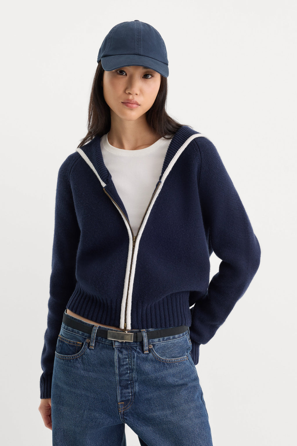 THE KNIT SAILOR ZIP UP NEW NAVY002