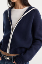 THE KNIT SAILOR ZIP UP NEW NAVY002