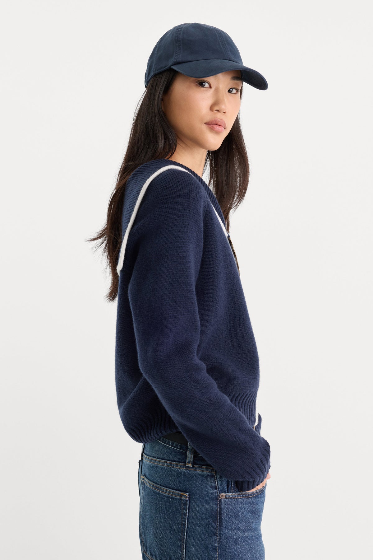 THE KNIT SAILOR ZIP UP NEW NAVY002