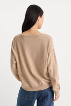 THE COZY V NECK SWEATER DUNE MIST