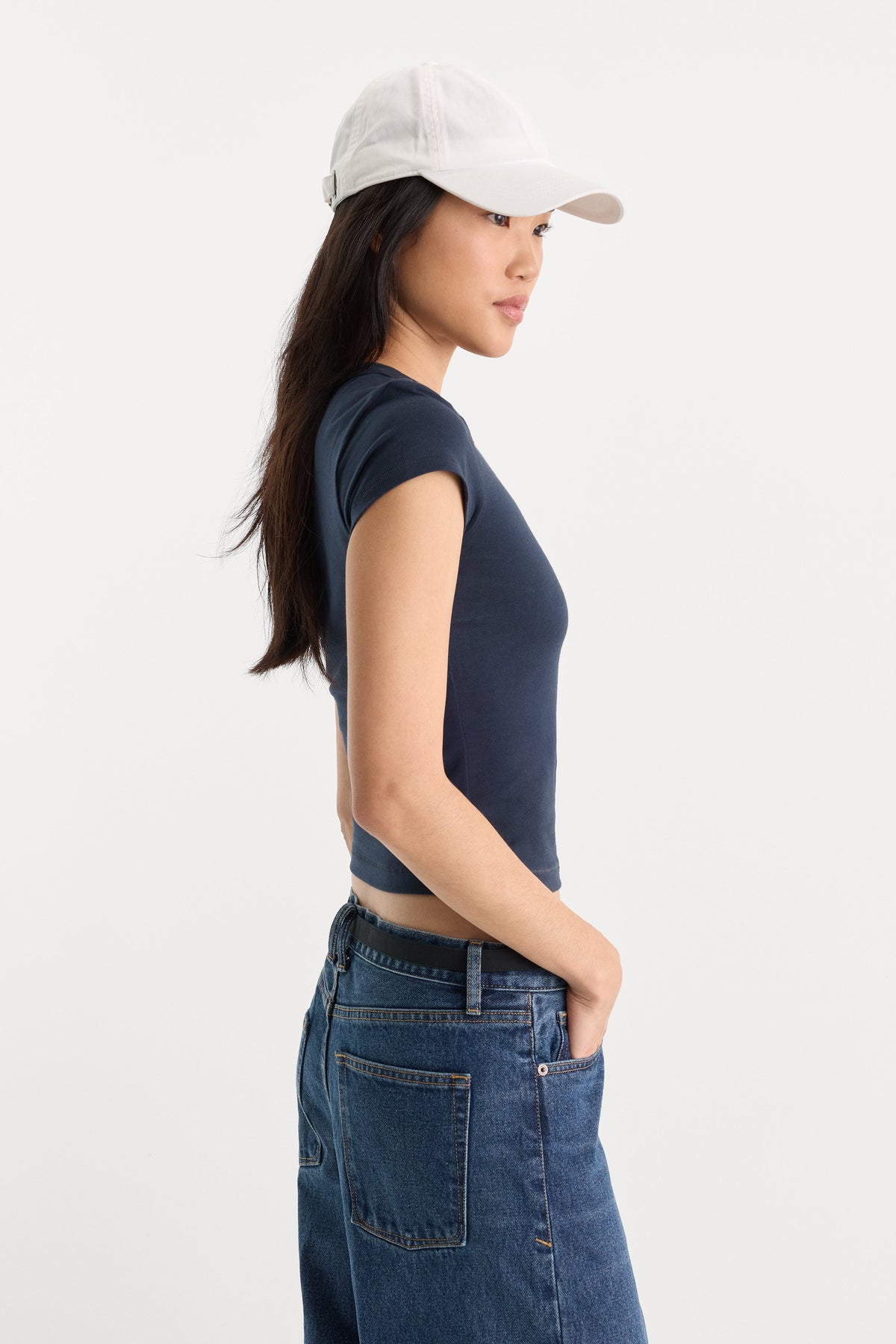 THE CAP SLEEVE TEE NEW NAVY